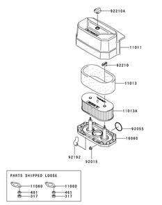 Fh541v-Bs31 Air Filter And Muffler Diagram and Parts List for H1748 55AI4HPS750-WAM Cub Cadet Lawn Mower